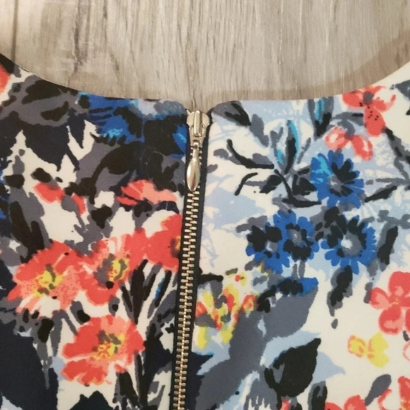 Melanie Lyne Sleeveless Floral Zippered Fitted Dress,Multi-colored Size 10. - Picture 3 of 7